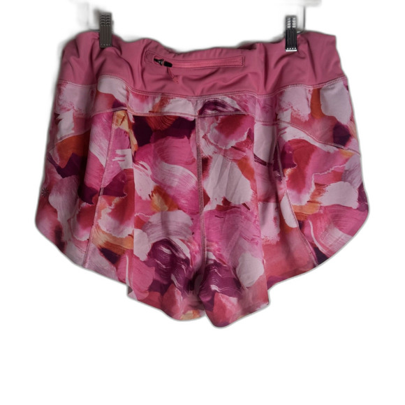Athleta Printed Run With It Shorts Womens XL Pink Red Athletic 3.5 Inch Pockets - Picture 6 of 10